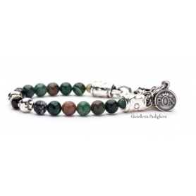 PortoNovo men's bracelet in silver laminated zamak and Camouflage stones | BRA 041408