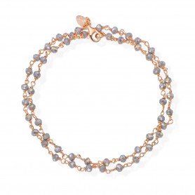 Amen bracciale doppio giro rosè e cristalli fumè collezione Romance | BRRF34