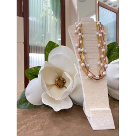 Mei Lai collana girocollo a cinque fili in tessuto e Perle | 126702