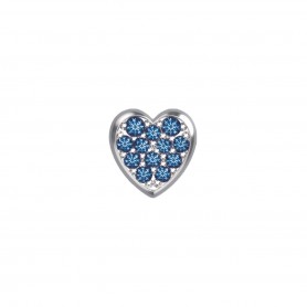DonnaOro Elements Symbols - Heart in 18 kt White Gold and Sapphires | DCHZ7398
