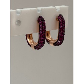 Novecento25 pink earrings with red zircons | OR-RZ2