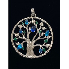Julie Julsen ciondolo Albero della Vita con zirconi blu | JJ9212.1